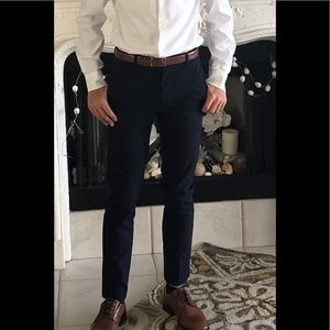 Men’s Dress Pants Slim Fit Flat Front Navy